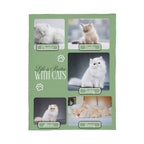 Personalized Multi-Cat Photo Blanket - Custom Cat Collage Fleece Blanket - 2-5 Cats Names & Photos