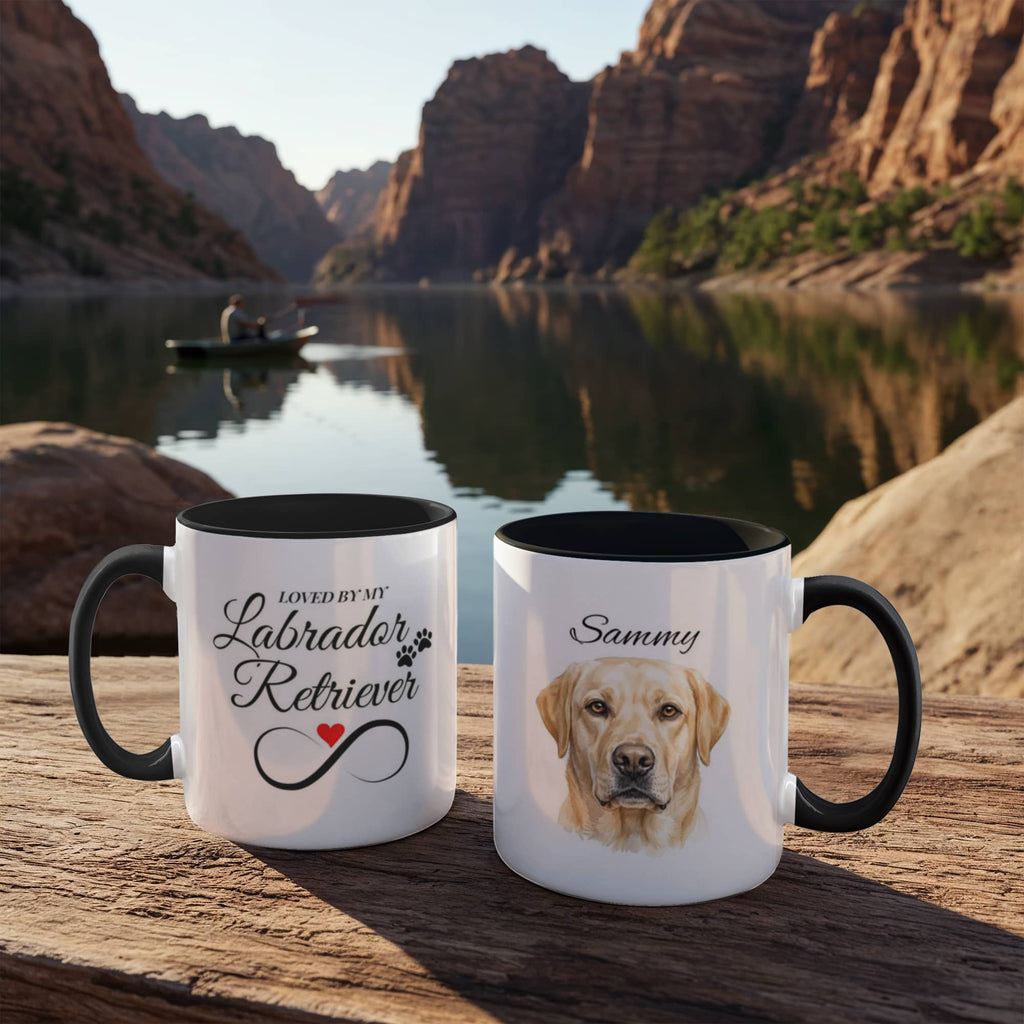 "Loved by a Labrador Retriever" Water Color Pet Portrait Coffee Mug
