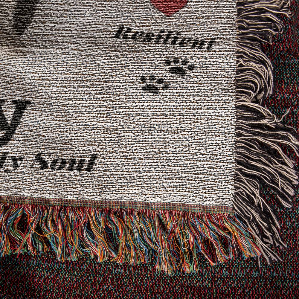 🐾 Woven Blanket – Pitbull Edition - Minimalistic