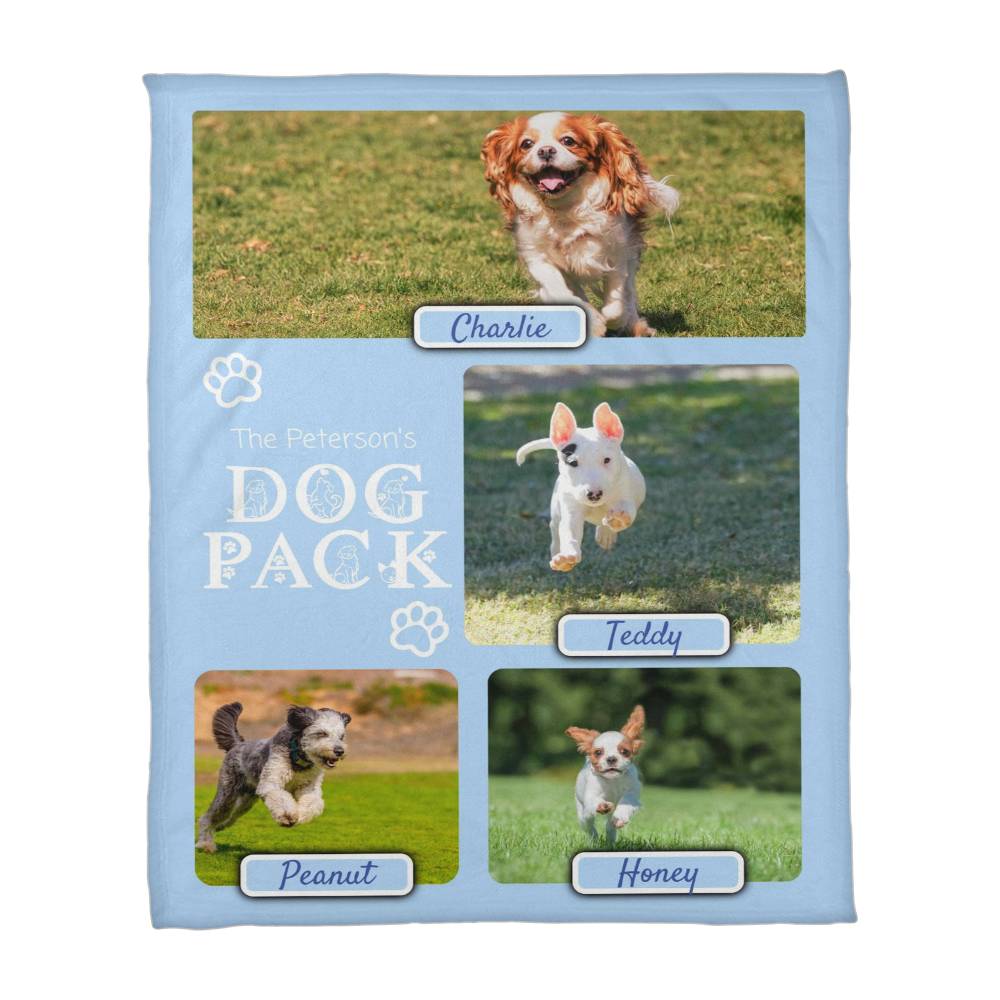🐾 Dog Pack Fleece Blanket — Celebrate Your Whole Canine Family