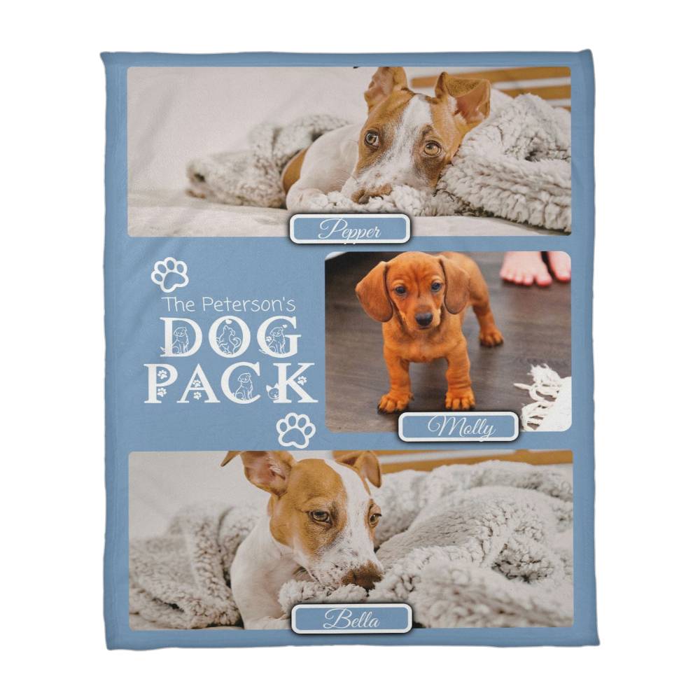 🐾 Dog Pack Fleece Blanket — Celebrate Your Whole Canine Family