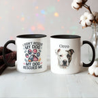 "My Dog Rescued Me" Water Color  Pet Portrait Coffee Mug