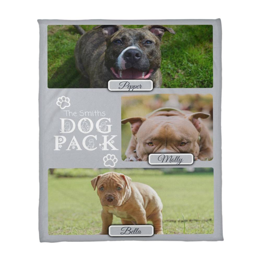 🐾 Dog Pack Fleece Blanket — Celebrate Your Whole Canine Family