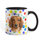 Polka Dot Custom Pet Portrait Coffee Mug – Watercolor Style