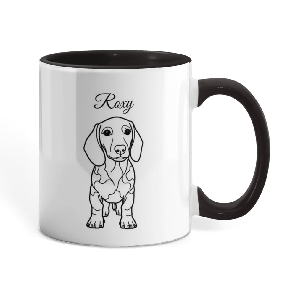 "Loved by a Dachshund" Line Drawn Pet Portrait Coffee Mug