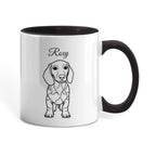 "Loved by a Dachshund" Line Drawn Pet Portrait Coffee Mug
