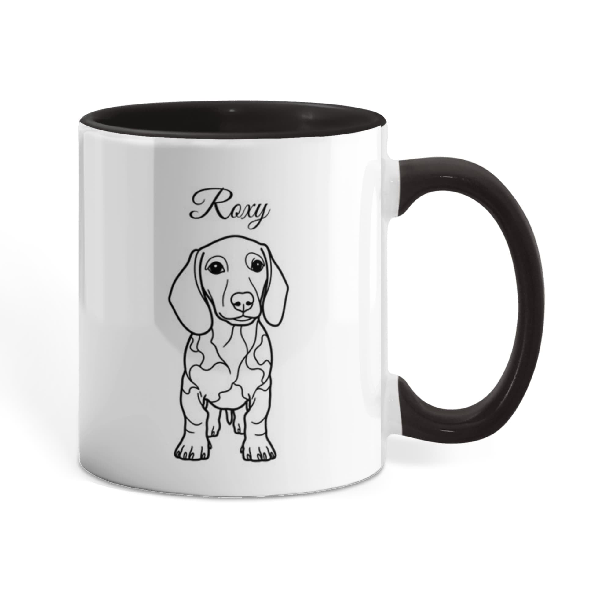 "Loved by a Dachshund" Line Drawn Pet Portrait Coffee Mug