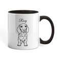 "Loved by a Dachshund" Line Drawn Pet Portrait Coffee Mug
