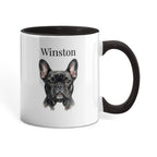 "Loved by a French Bulldog" Water Color Pet Portrait Coffee Mug