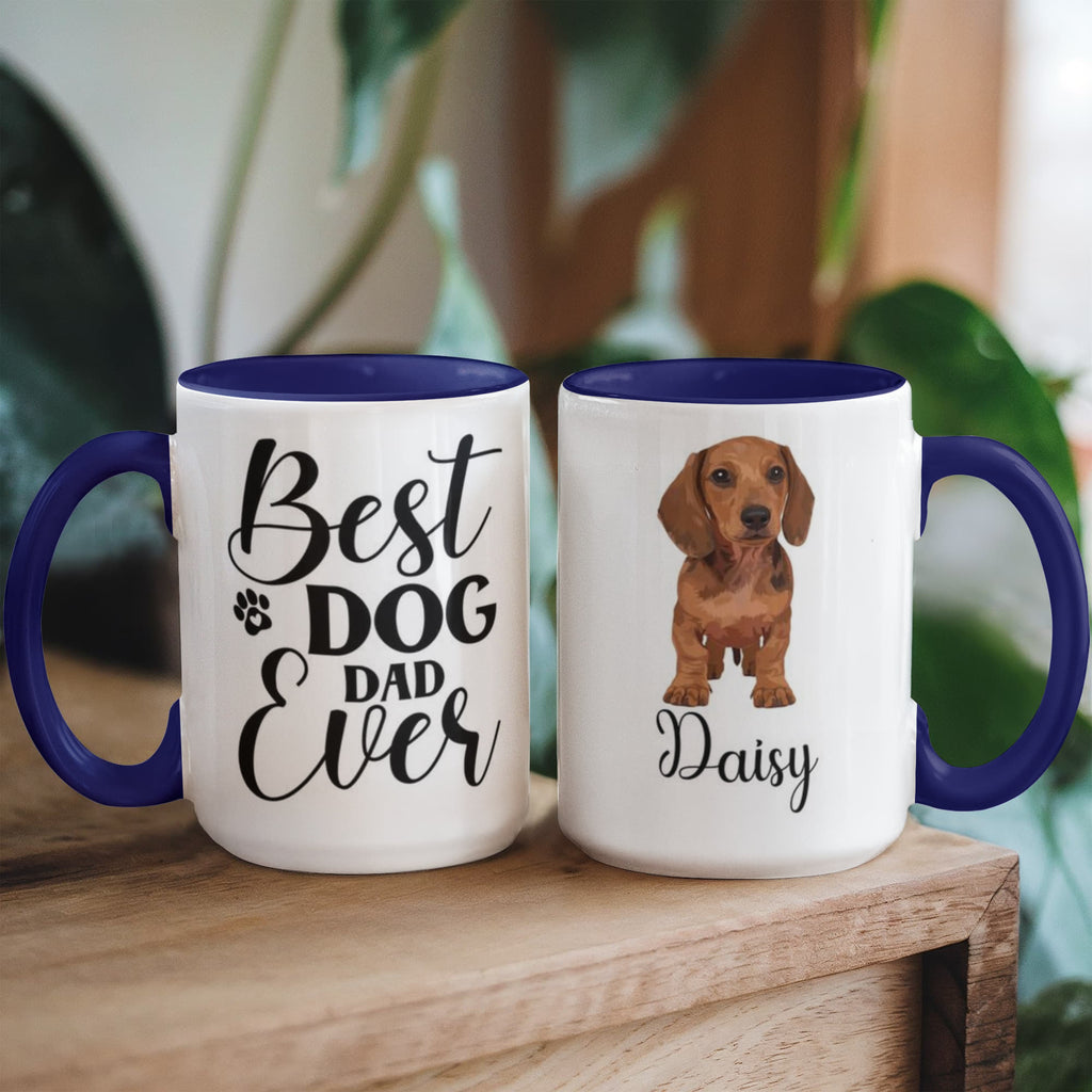 "Best Dog Dad Ever" Custom Pet Portrait Coffee Mug