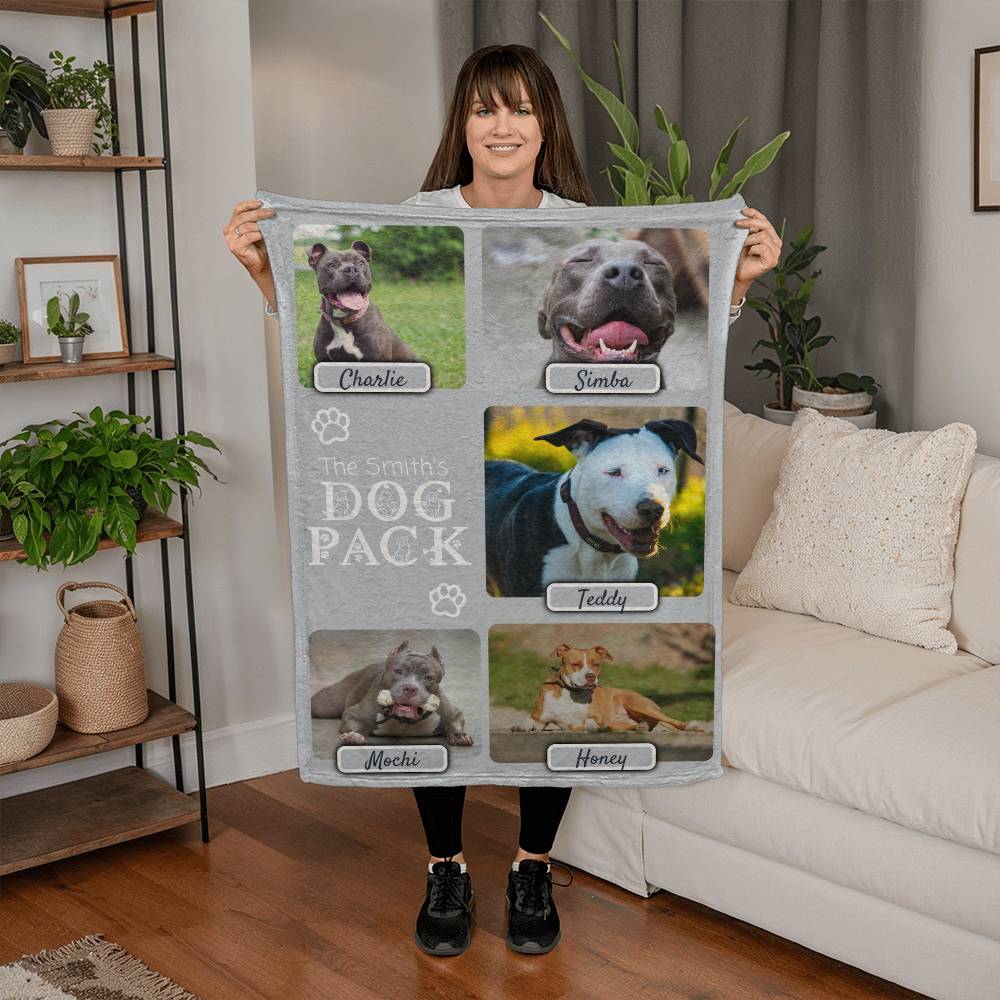 🐾 Dog Pack Fleece Blanket — Celebrate Your Whole Canine Family