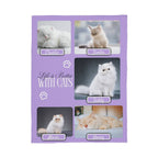 Personalized Multi-Cat Photo Blanket - Custom Cat Collage Fleece Blanket - 2-5 Cats Names & Photos