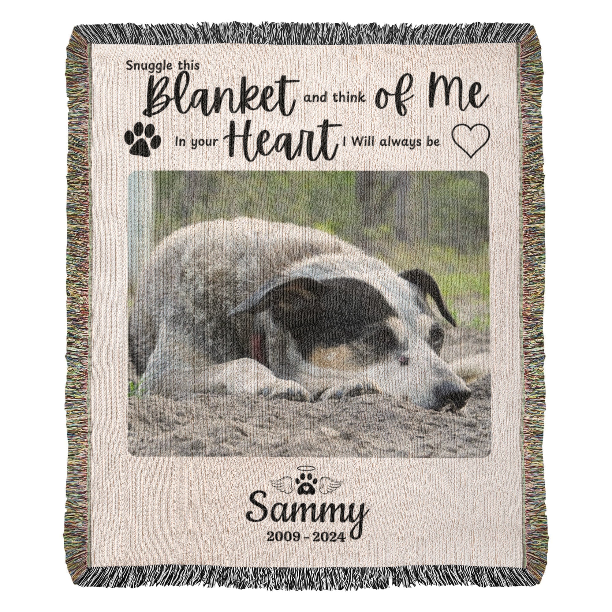 Personalized Photo Woven Blanket – Custom Heirloom Keepsake Gift