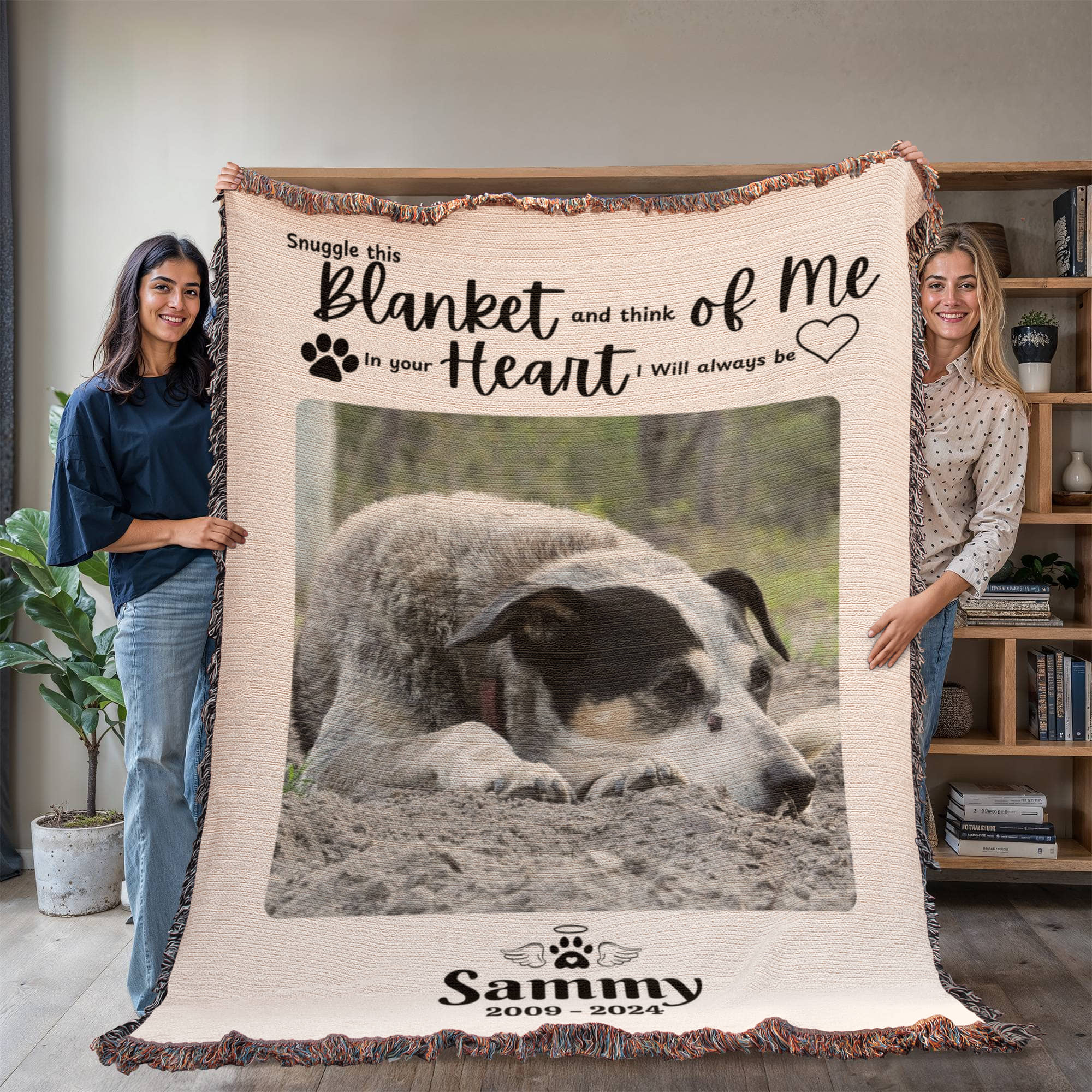 Personalized Photo Woven Blanket – Custom Heirloom Keepsake Gift