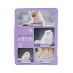 Purple card with images of cats and text 'Life is Better With Cats' on a white background