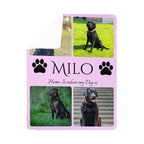 🐾 "Home is where my dog is" - Sherpa Blanket - Personalized name and photos