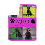 🐾 "Home is where my dog is" - Sherpa Blanket - Personalized name and photos
