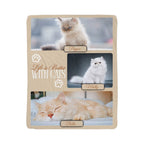 🐾  "Life is better with Cats" Personalized Photo Collage - sherpa blanket