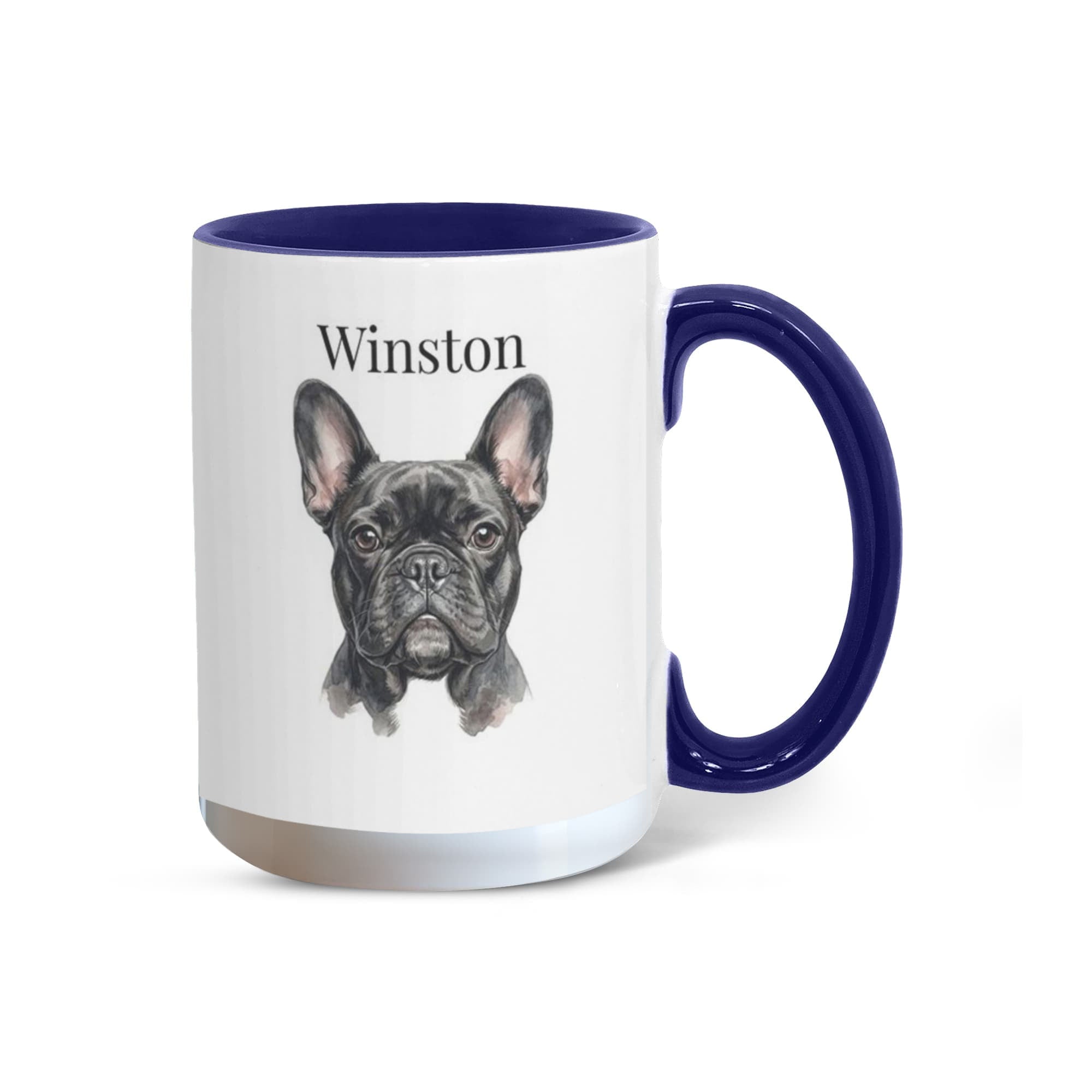 "Loved by a French Bulldog" Water Color Pet Portrait Coffee Mug