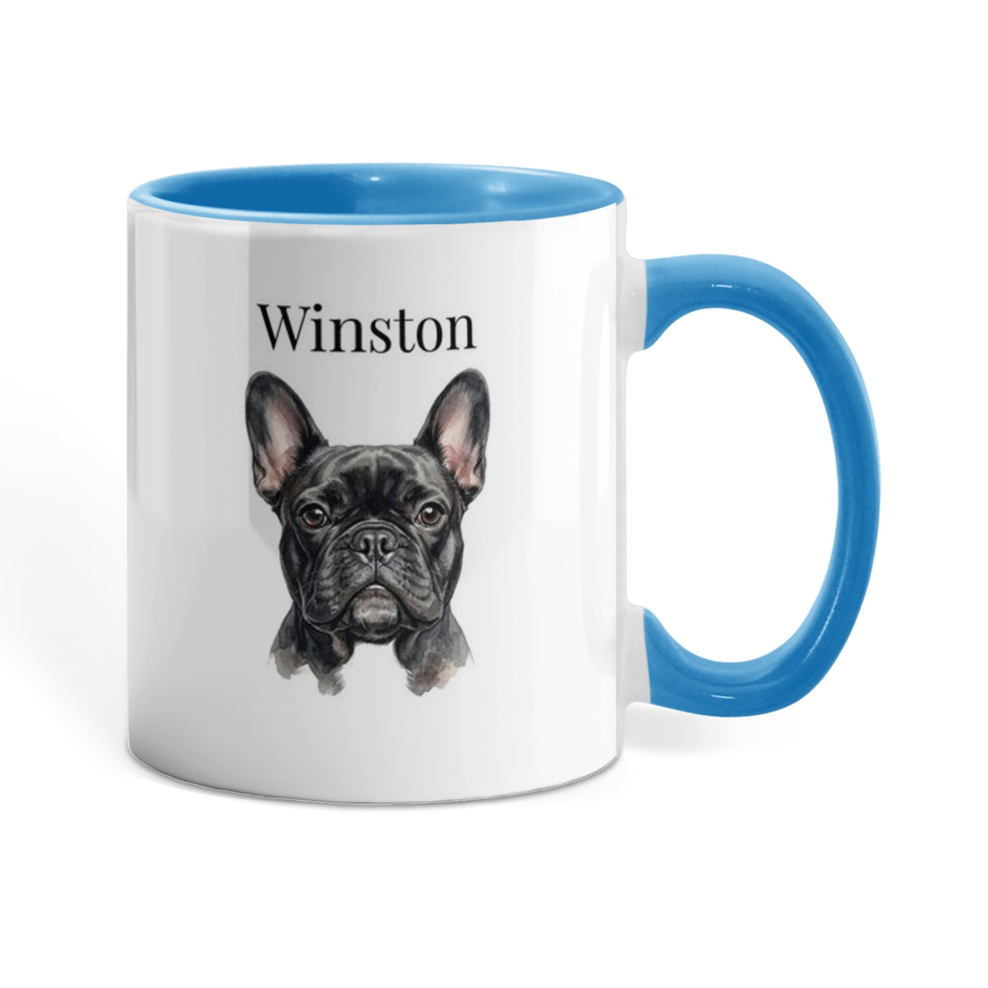 "Loved by a French Bulldog" Water Color Pet Portrait Coffee Mug