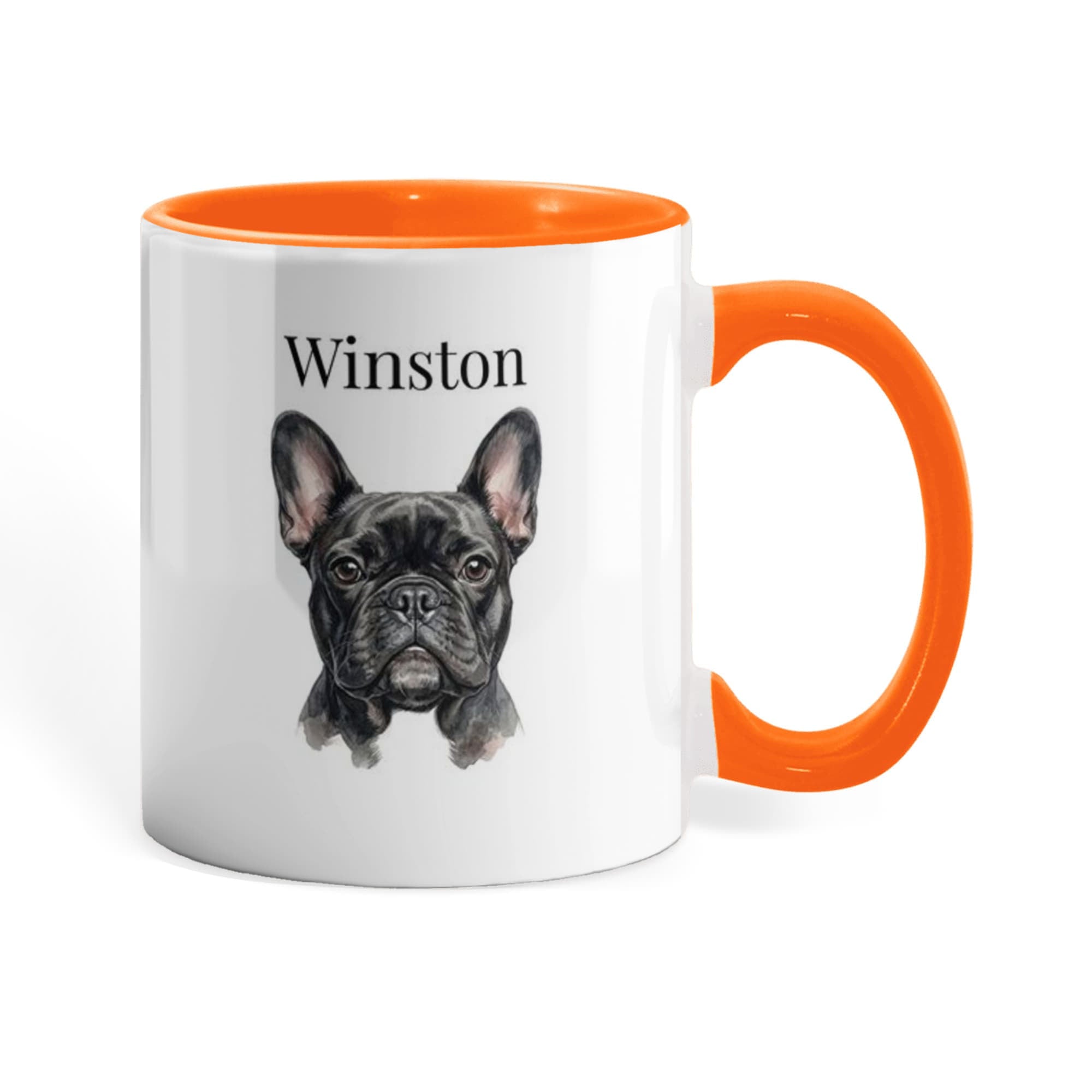 "Loved by a French Bulldog" Water Color Pet Portrait Coffee Mug