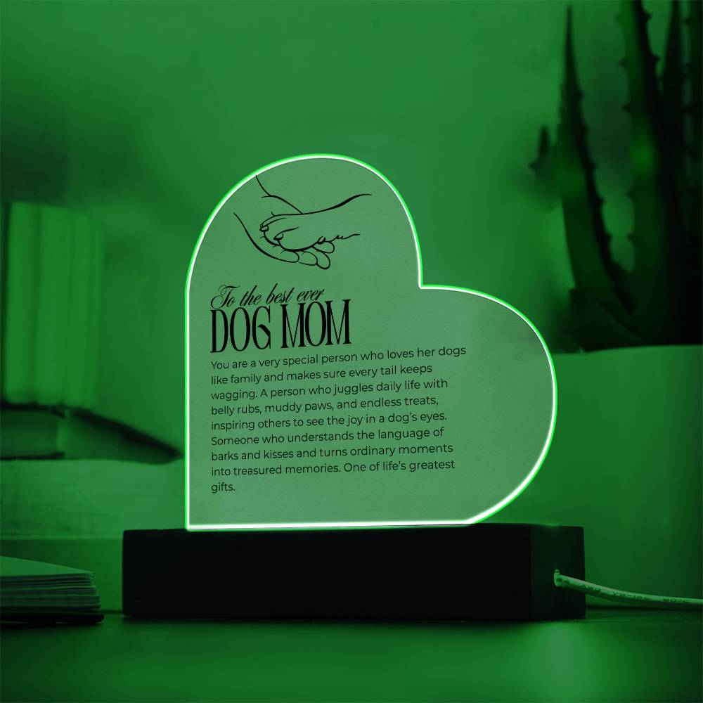 🐾To the Best Dog Mom -Acrylic Heart Plaque