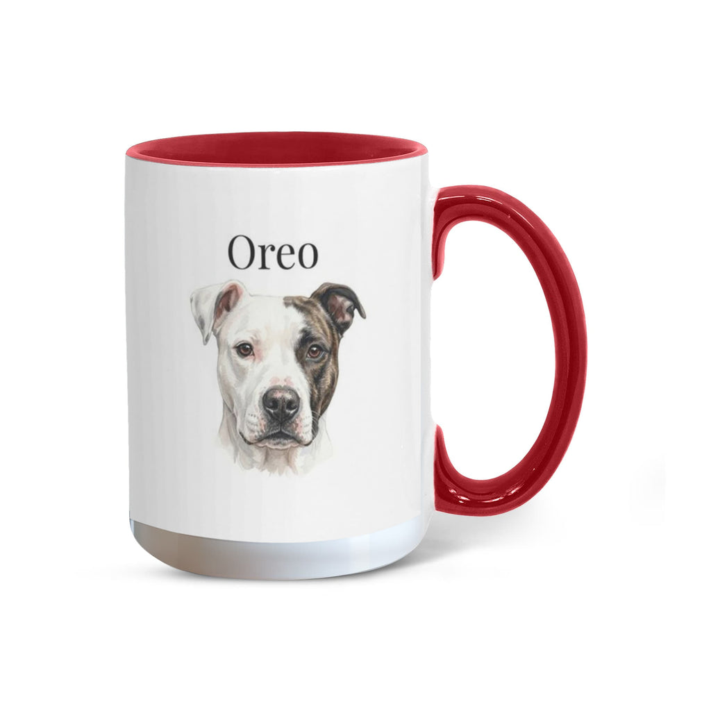 "Loved by a Pitbull" Water Color  Pet Portrait Coffee Mug