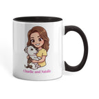 Personalized Dog Mom Coffee Mug – "Hot Girls Rescue Dogs" Chibi Style Custom Pet Portrait