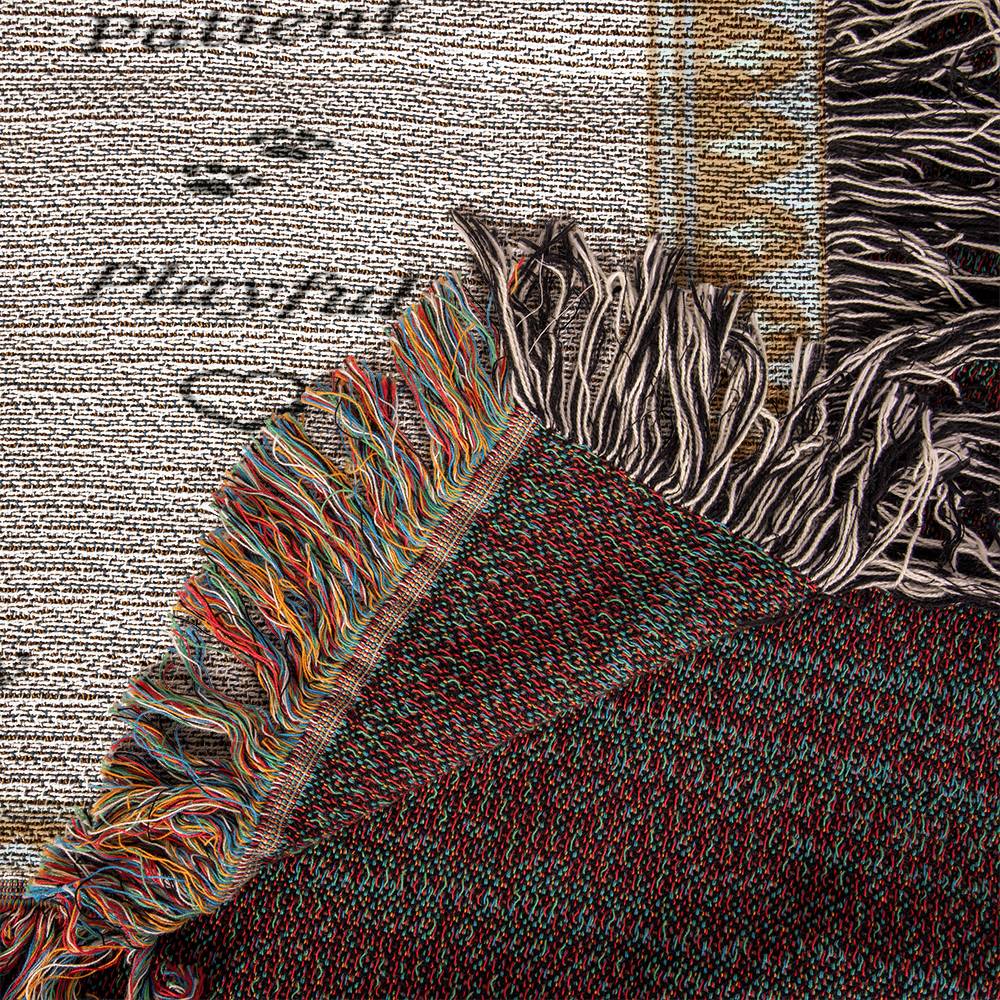 🐾 My Little Buddie Heirloom Woven Blanket – French Bulldog Edition - Gold Frame