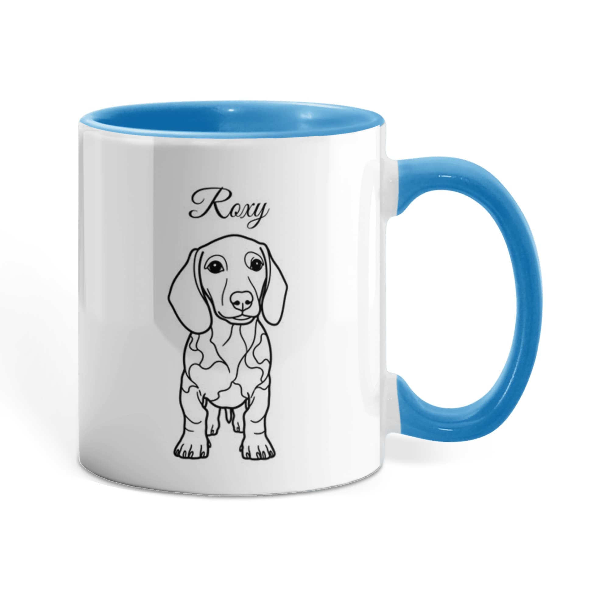"Loved by a Dachshund" Line Drawn Pet Portrait Coffee Mug