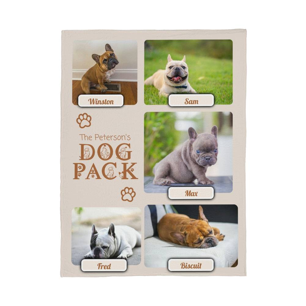 🐾 Dog Pack Fleece Blanket — Celebrate Your Whole Canine Family