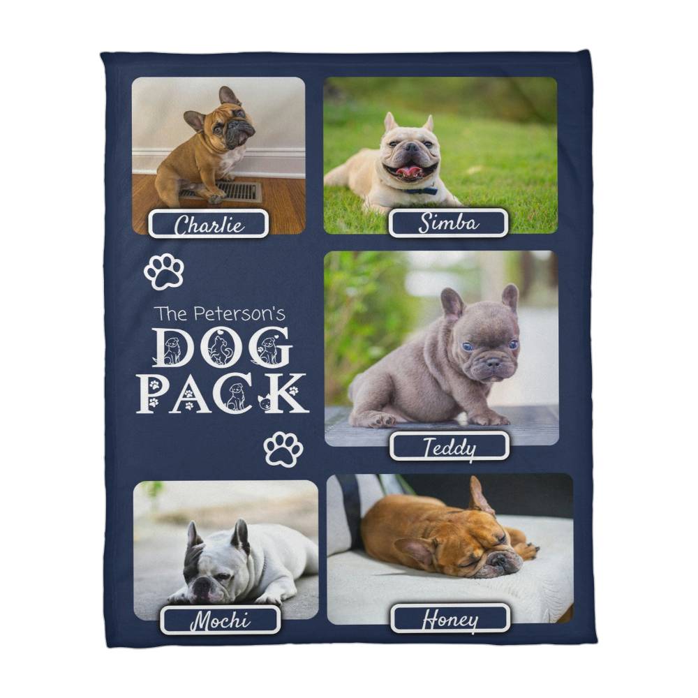 🐾 Dog Pack Fleece Blanket — Celebrate Your Whole Canine Family