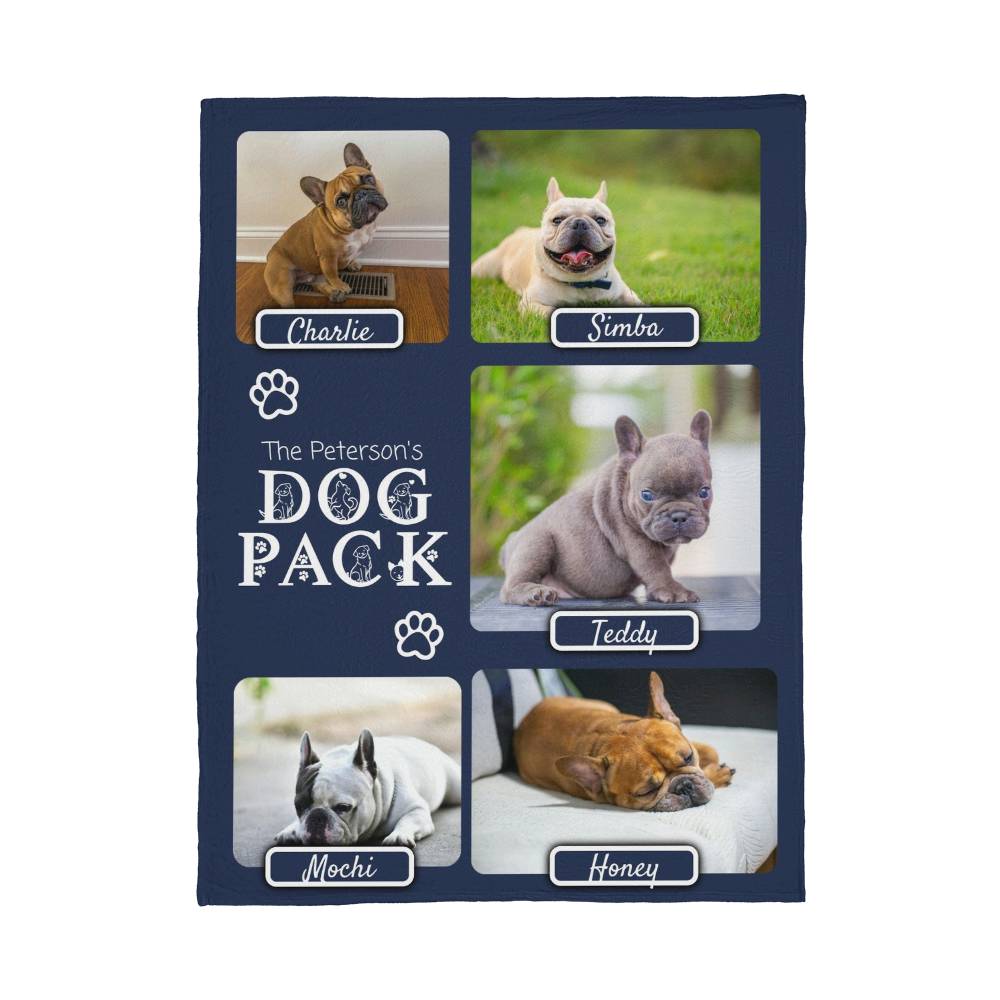 🐾 Dog Pack Fleece Blanket — Celebrate Your Whole Canine Family