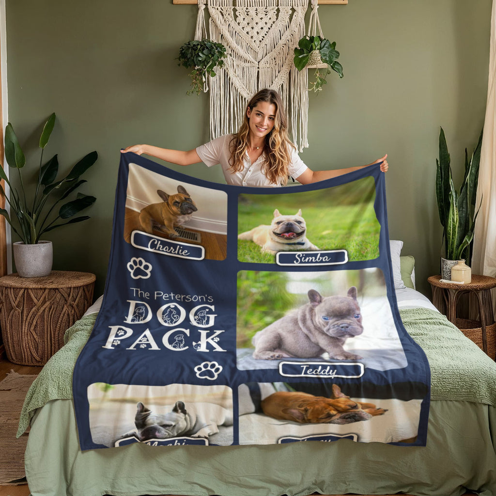 🐾 Dog Pack Fleece Blanket — Celebrate Your Whole Canine Family