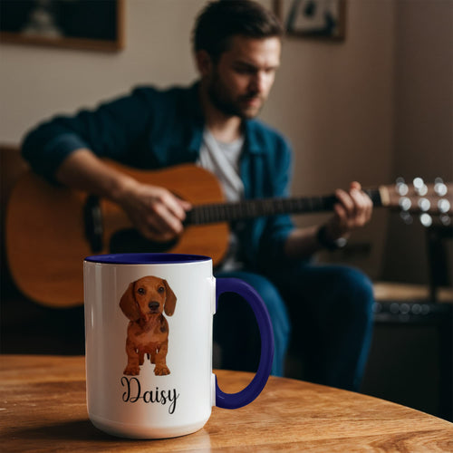 "Best Dog Dad Ever" Custom Pet Portrait Coffee Mug
