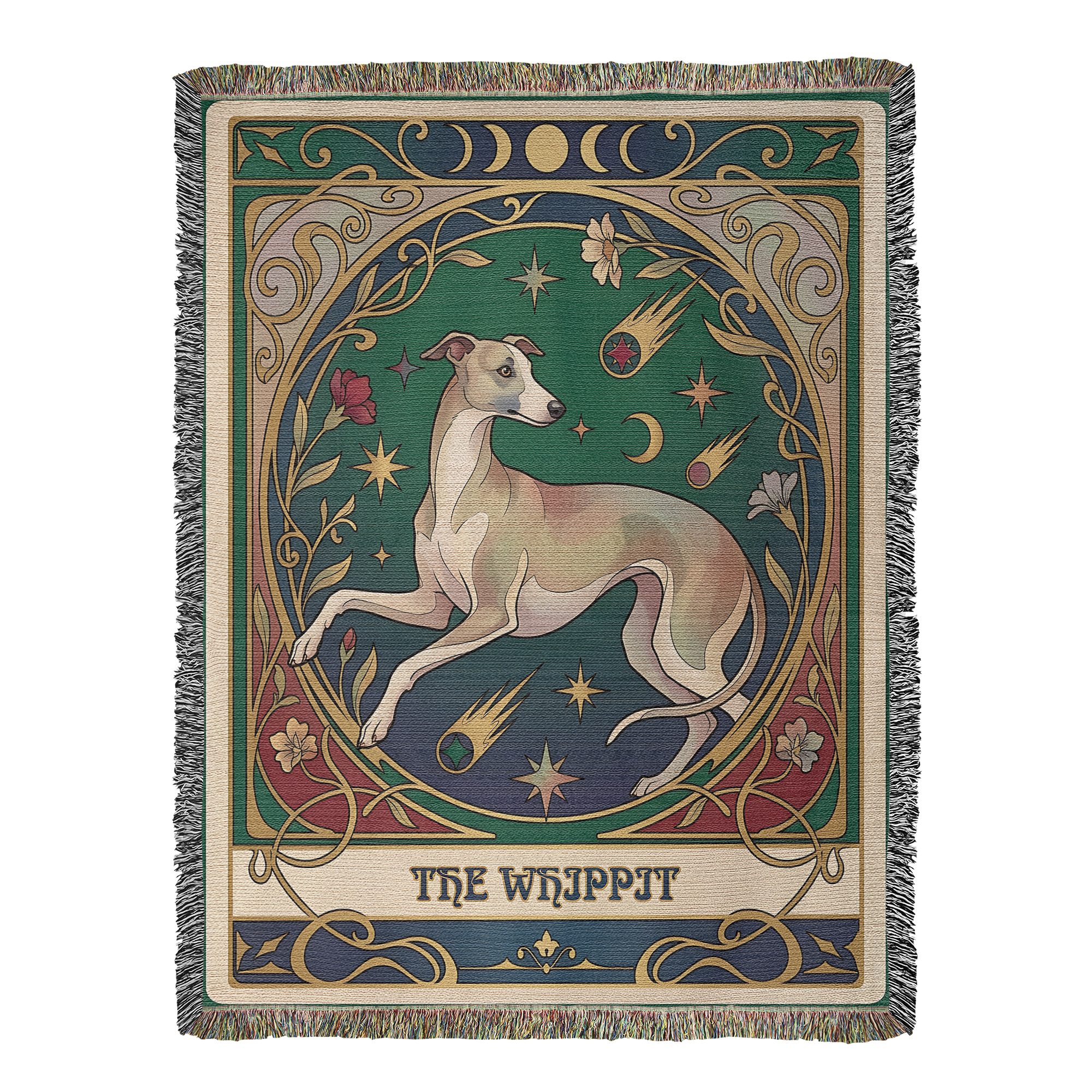 🐾 Woven Blanket Tarot Card - Whippit with astroids