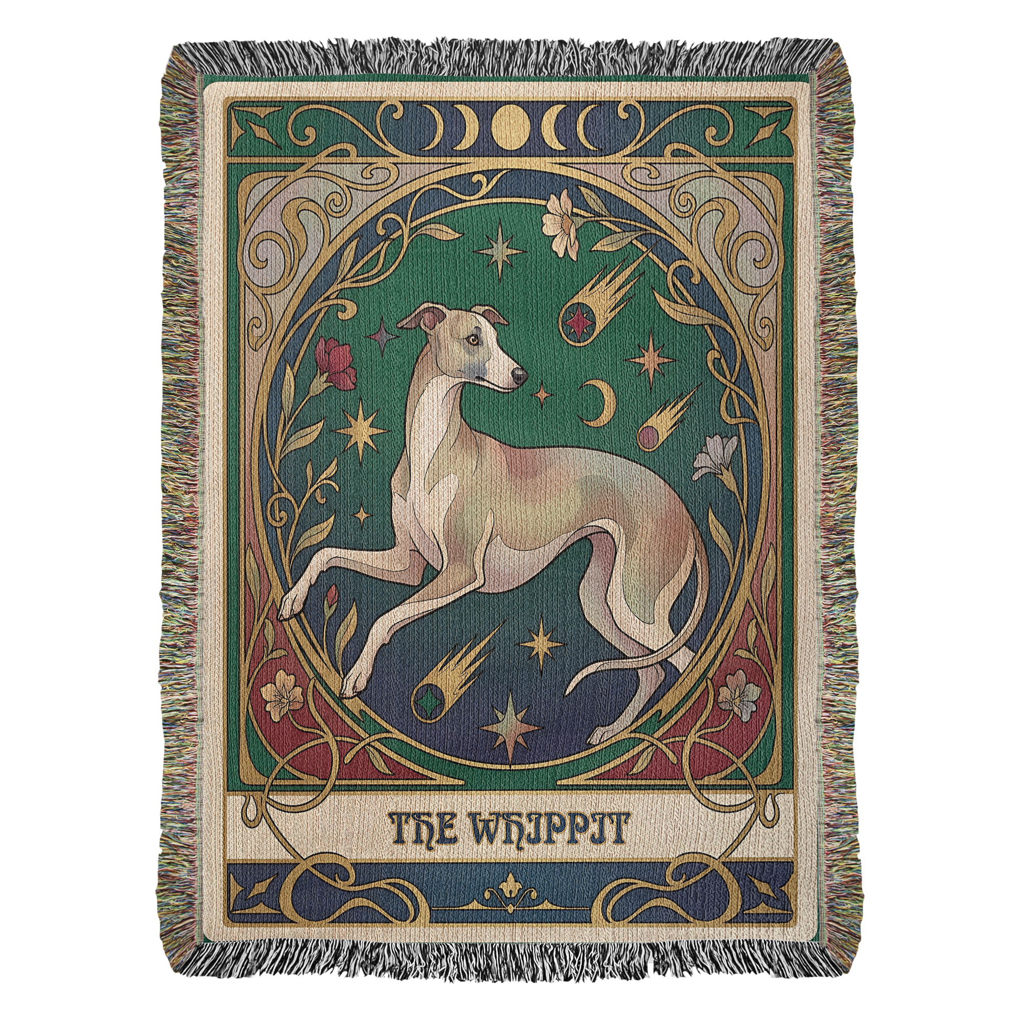 🐾 Woven Blanket Tarot Card - Whippit with astroids