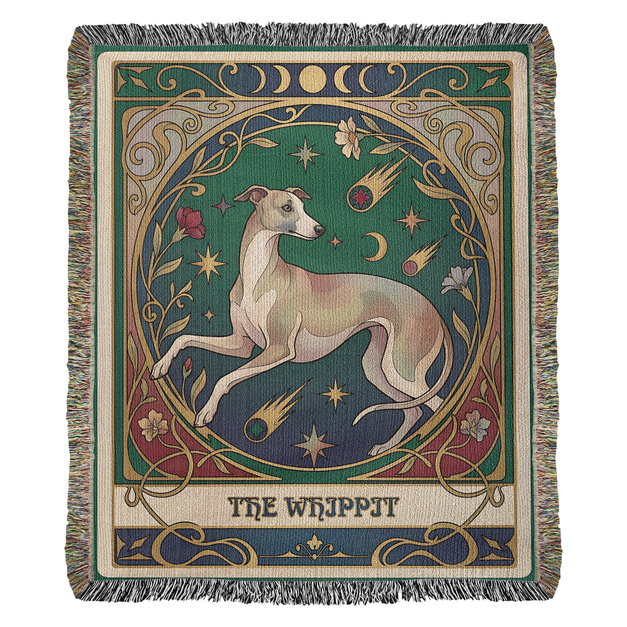 🐾 Woven Blanket Tarot Card - Whippit with astroids