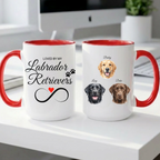 "Loved by my Labrador Retriever" Watercolor Color Accent Mug | featuring 1 - 3 of your little buddies