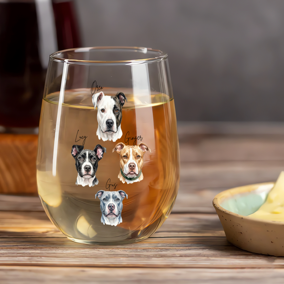 Custom Printed 15oz Stemmed Wine Glass – Personalized Clear Glassware Gift