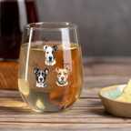 Fancy Watercolor Portrait Wine Glass with Black Text – Custom 15oz Personalized Gift