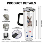 American Dog Mom Photo with Bandana 40oz Tumbler