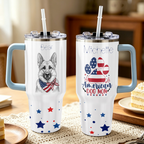 America's Dog Mom Personalized Sketch with Bandana 40oz Tumbler