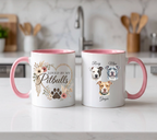 Loved by My Pitbull – Floral Watercolor Portrait Mug