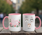 Loved by My Husky – Floral Watercolor Portrait Mug