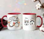 Loved by My Husky – Boho Floral Watercolor Portrait Mug