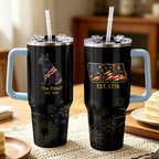 Fireworks Pitbull – Custom Portrait 40 oz. Tumbler with Handle