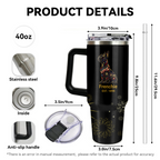 Fireworks French Bulldog – 40 oz. Tumbler with Handle
