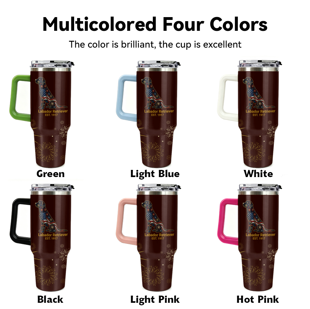 Fireworks Labrador Retriever – 40 oz. Tumbler with Handle