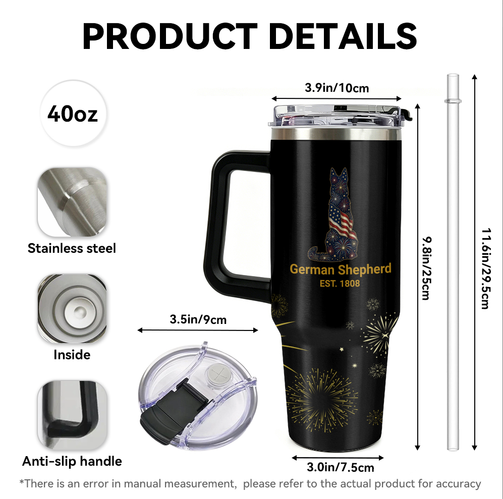 Fireworks German Shepherd – Dog Mom 40oz Tumbler